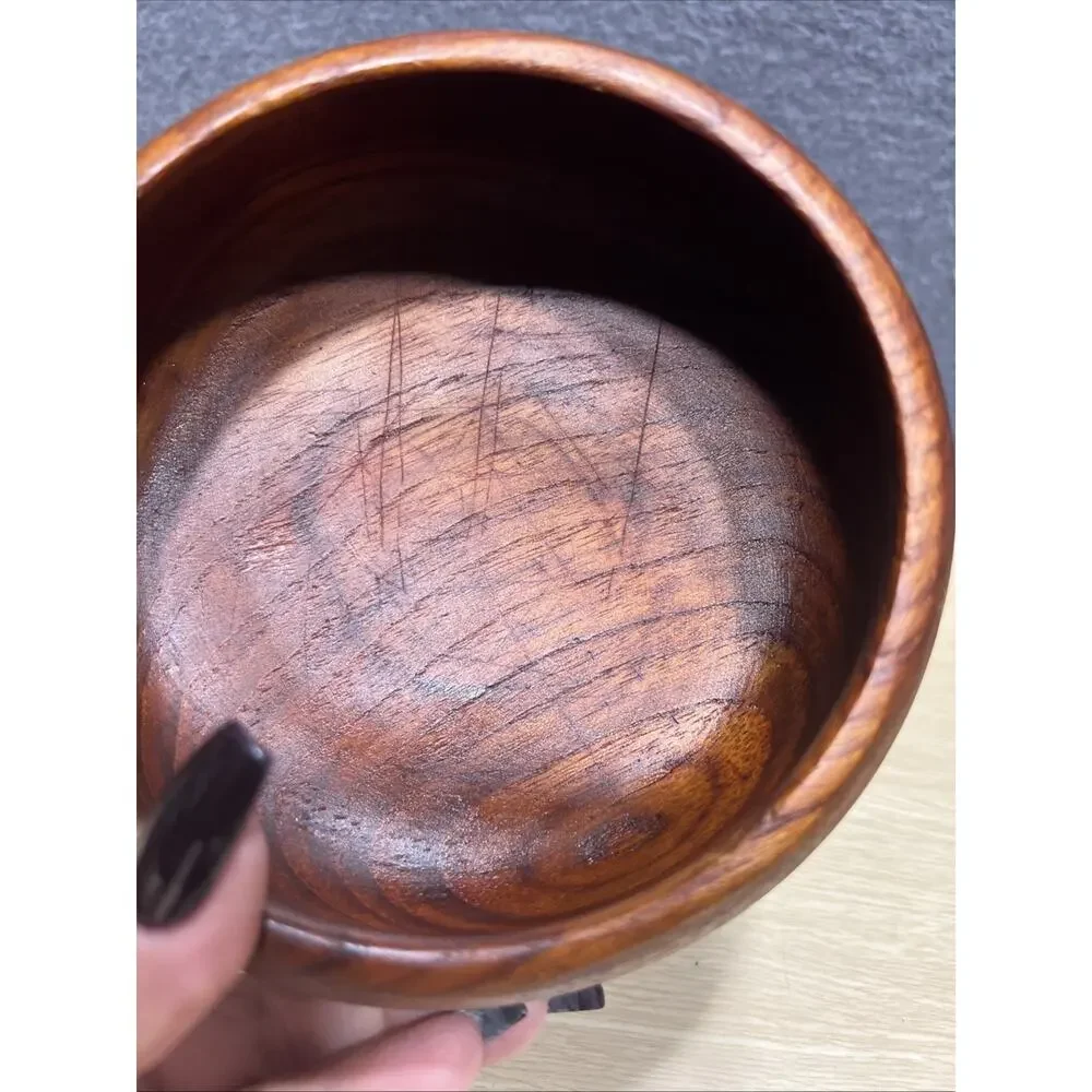 Vintage Good Wood Large Teak Wood Salad Bowl Plus 2 Small Bowls Made In Thailand